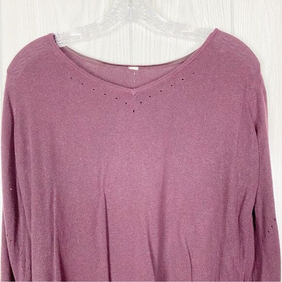 Lululemon | Maroon Light Weight Knit Sweater Size 8 - Picture 3 of 11